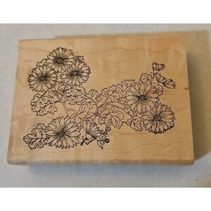 Large Floral Flower Rubber Stamp By Paper Parachute